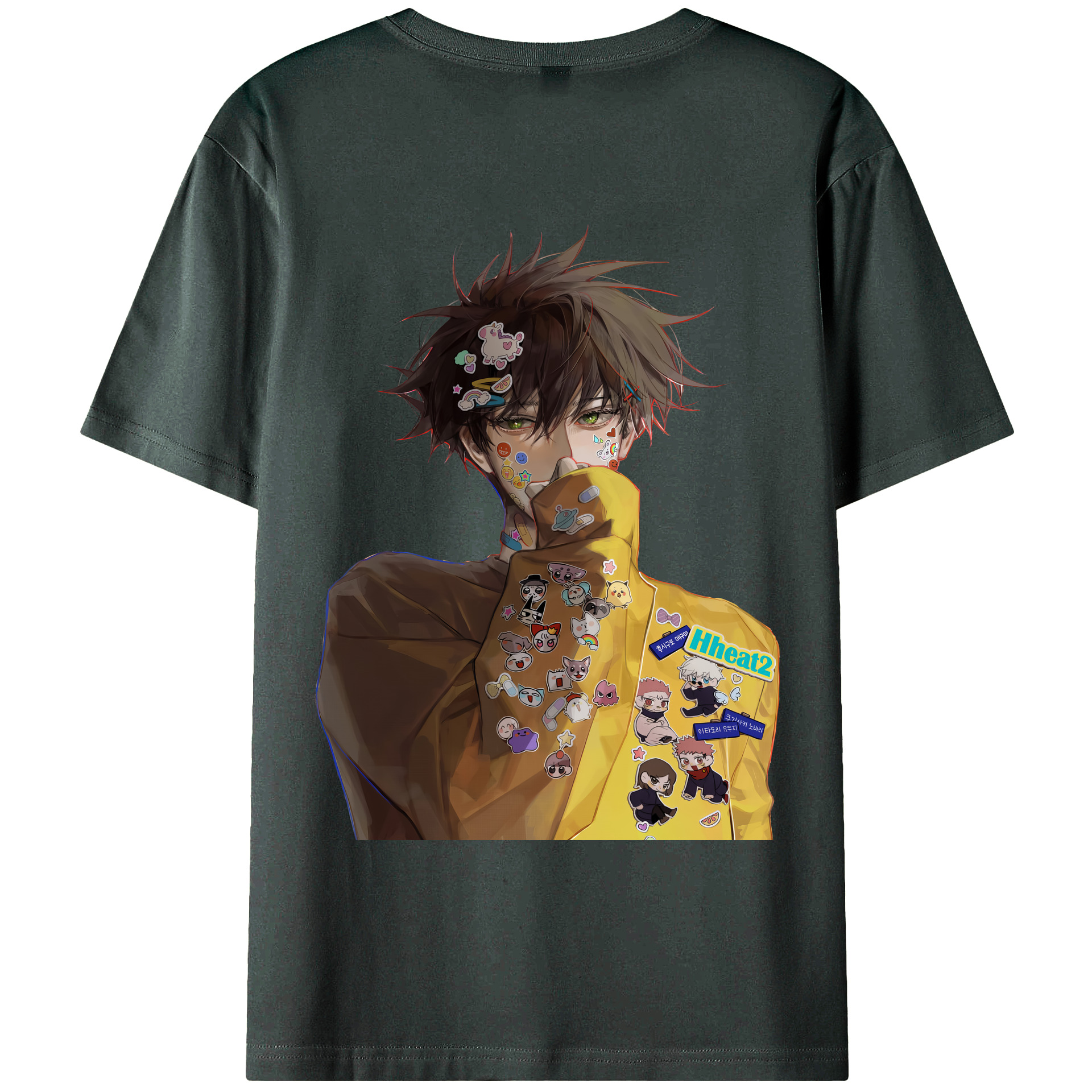 （画像用） 呪術廻戦 Jujutsu Kaisen 綿100％ メンズ半袖Tシャツ（バックプリント） 通気性